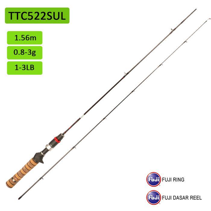 KUYING Joran Pancing TETON L UL SUL 1.56m-1.98m 1-3lb 2-4lb 3-8lb dengan FUJI Rings dan FUJI Reel Se