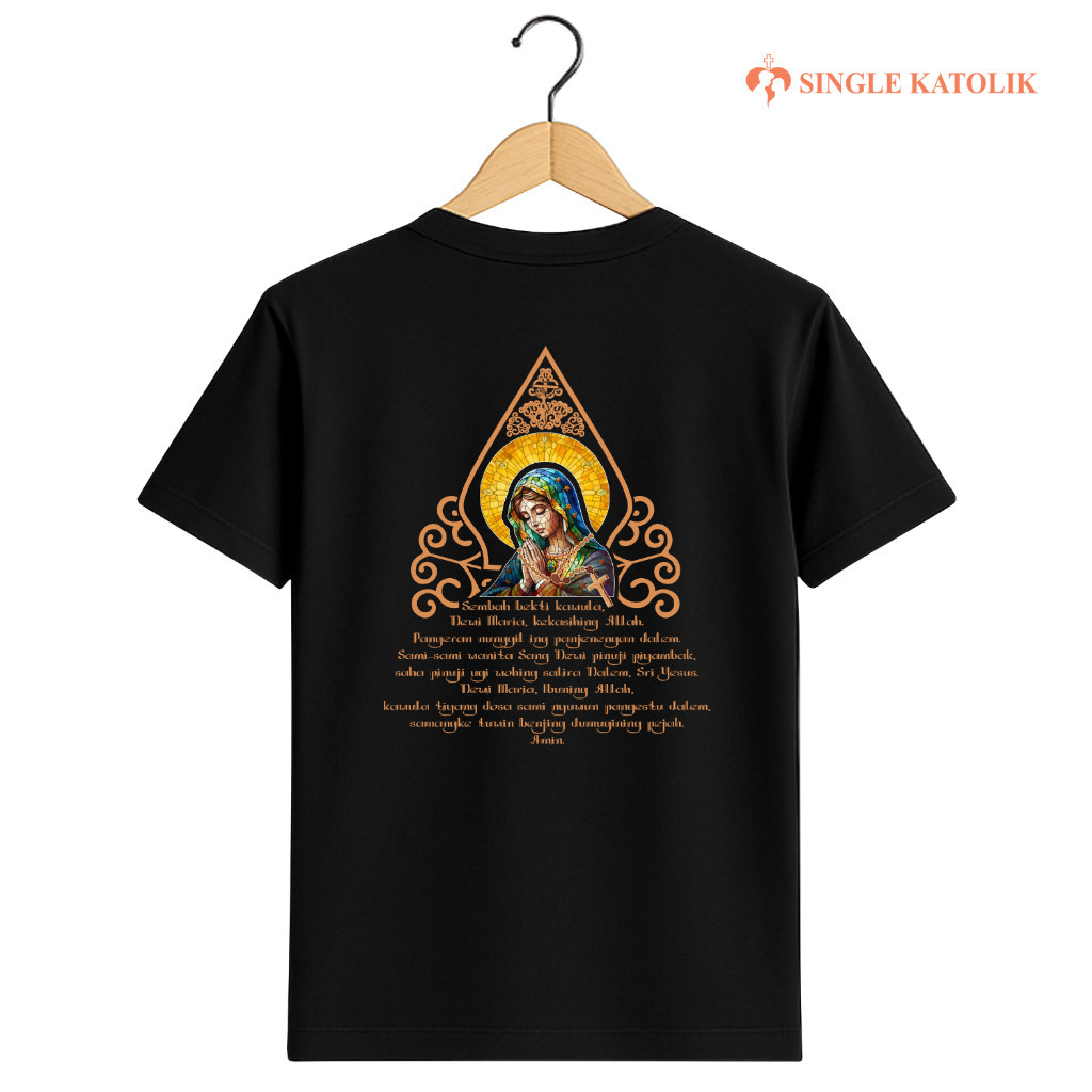COD DOA SALAM MARIA BAHASA JAWA - Kaos Rohani - Katun Premium 100% - Sangat Nyaman - Single Katolik 