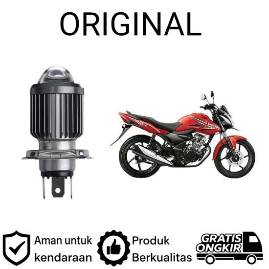 AM 1pcs Lampu depan LED H4 Laser Putih motor Honda VERZA