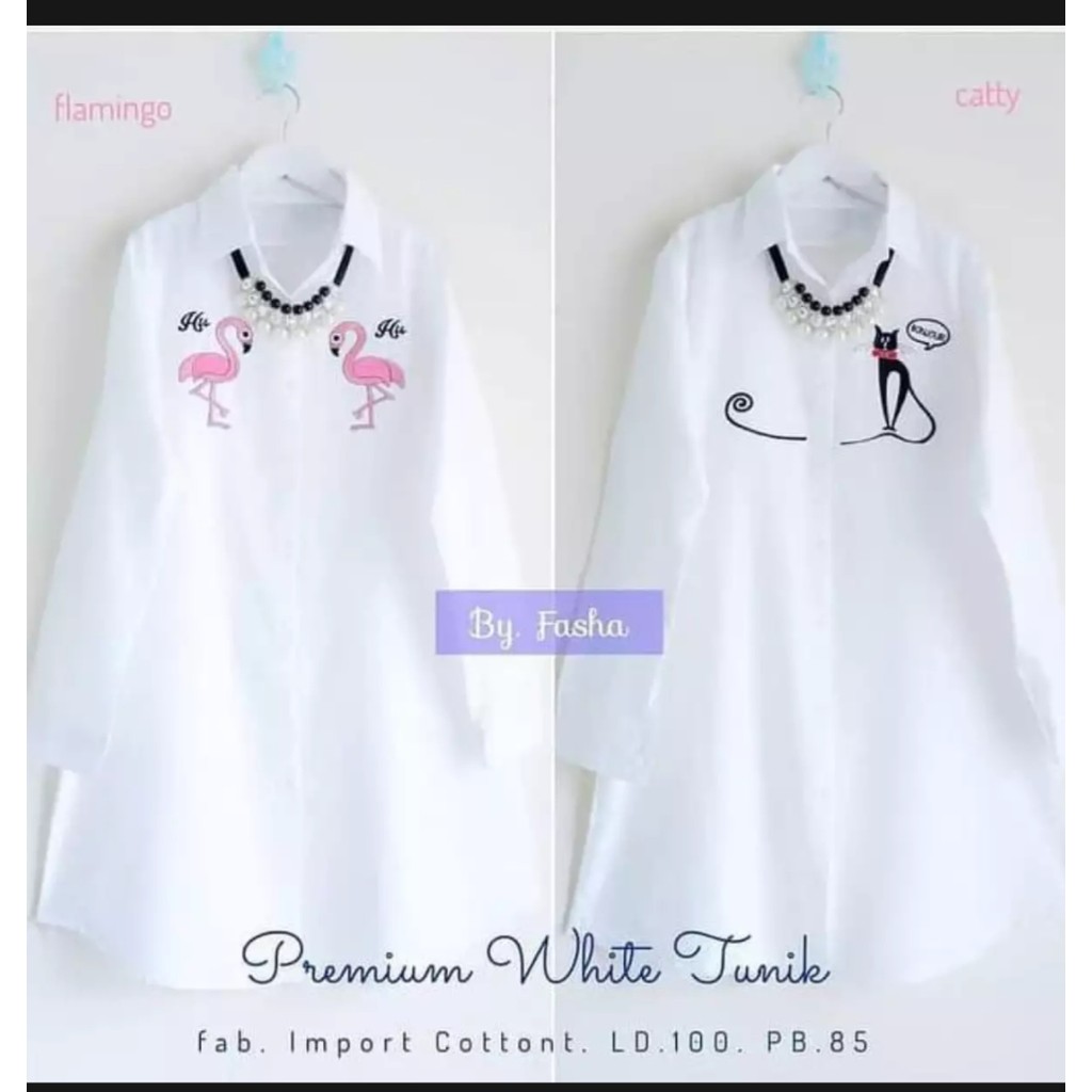 Atasan Wanita premium tunik | tunik Putih