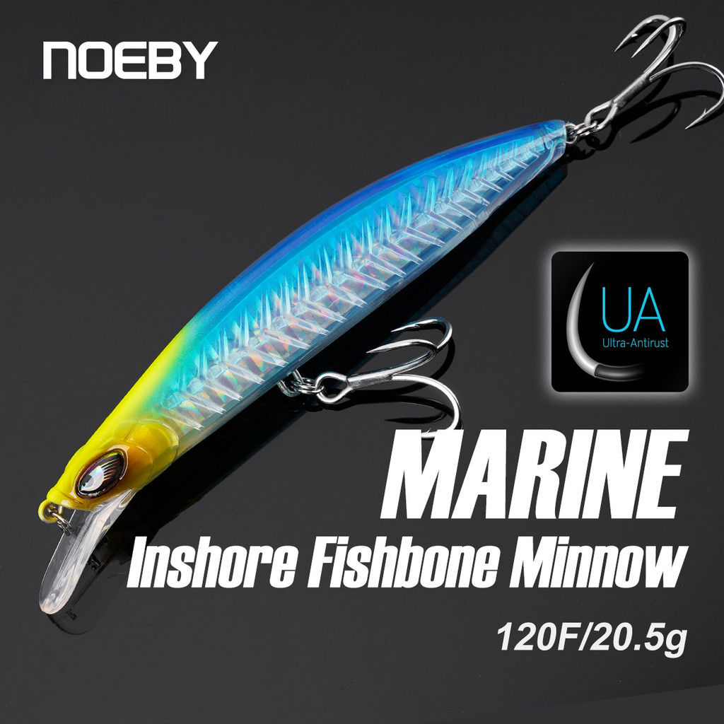 Noeby Minnow Fishing Lure 120mm 20.5g Inshore Reinforced Fish Bone Wobbler Floating Artificial Hard 