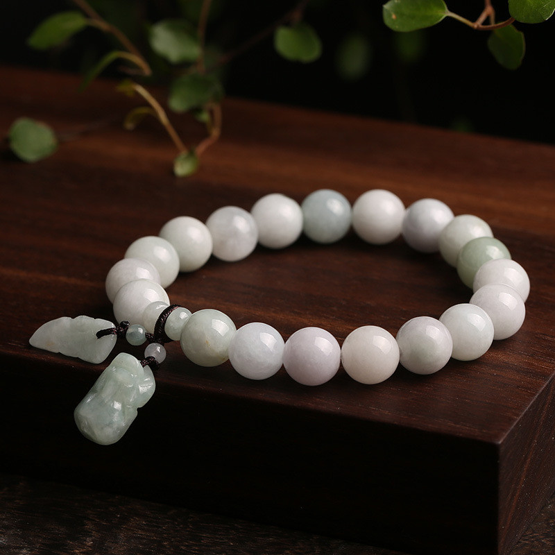 Gelang jadeite alami tergantung Pixiu, gelang jadeite 1-10mm