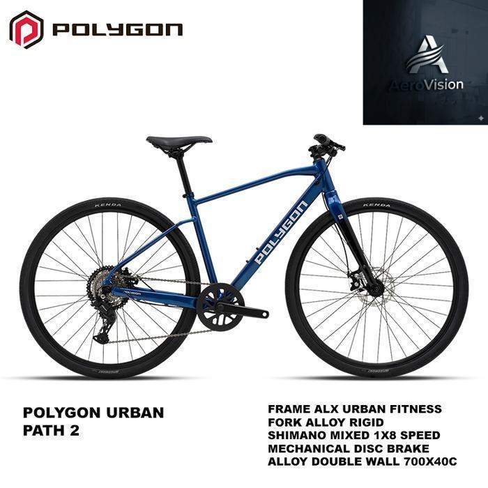 Polygon Urban Path 2 [700 C] 8 Speed Sepeda Hybrid Urban Frame ALX Urban Fitness Fork Alloy Rigid Sh