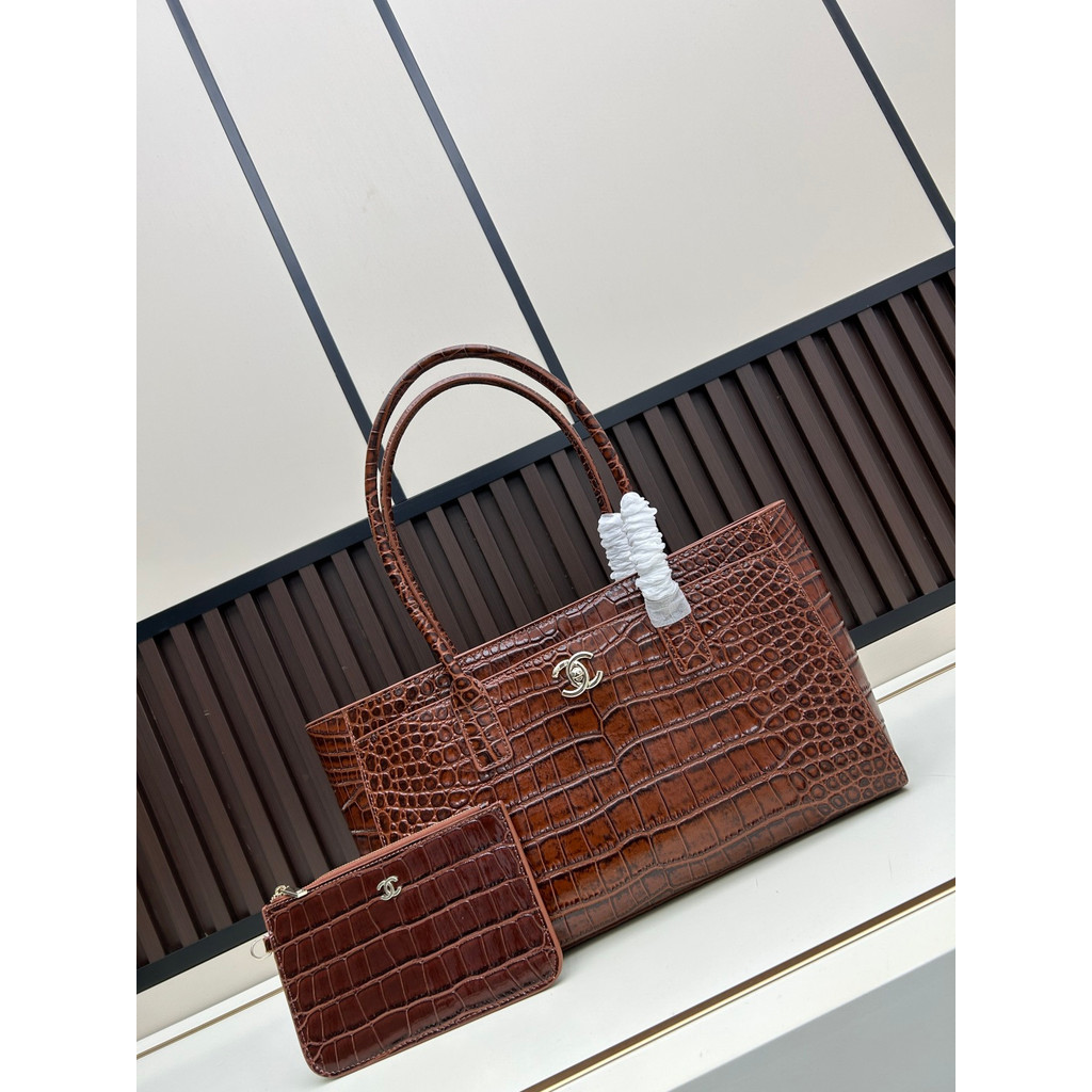 Tas Tangan Kulit Sapi Pola Buaya CE 26ss