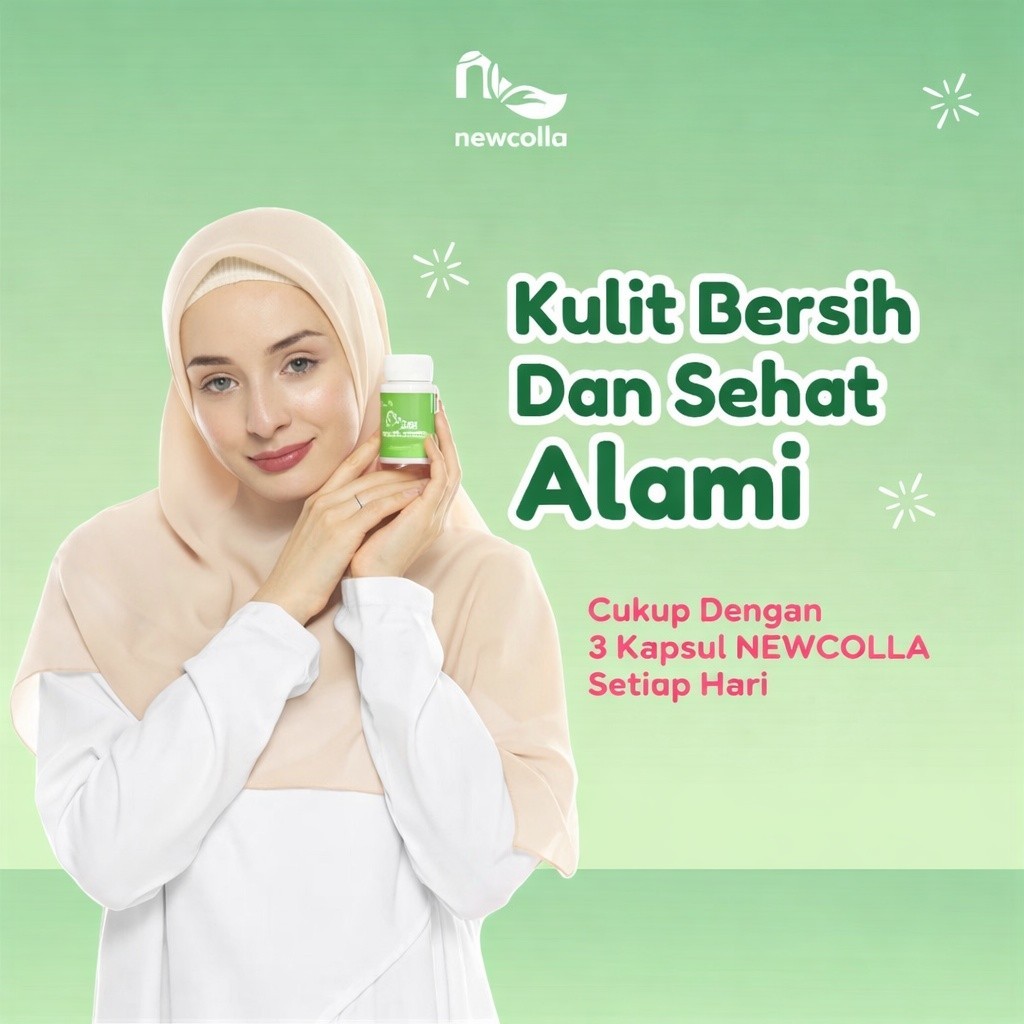 Newcolla collagen original penghilang flek hitam dan jerawat di wajah ampuh bpom alami HALAL newcoll