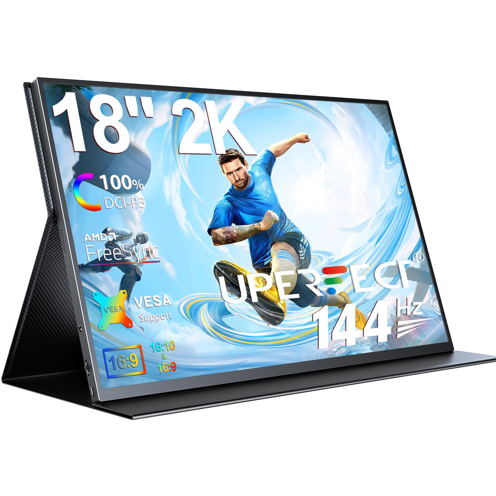UPERFECT 18 In 144HZ 2K Portable Monitor Gaming Second Screen splay For Laptop Mac Xbox PS4/5 Swit T