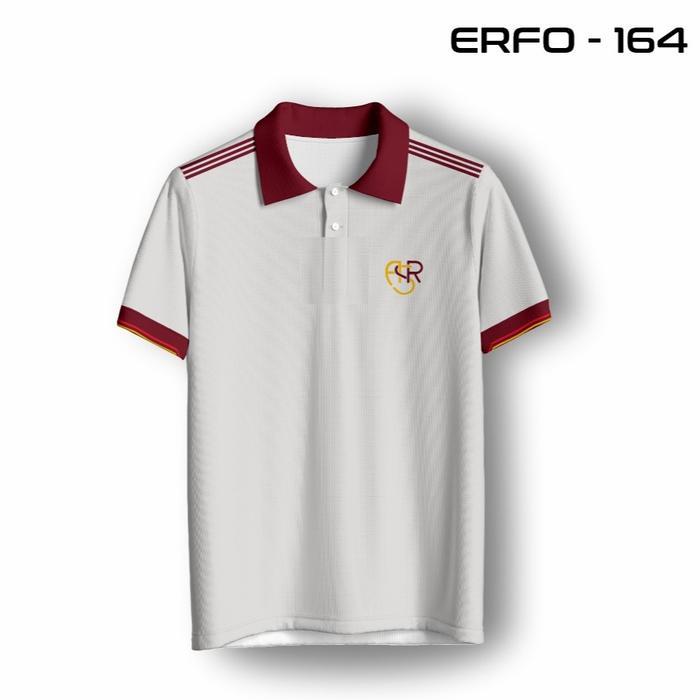 Jersey AS Roma Edition - Kaos Polo Putih Aksen Maroon Emas Giallorossi ERFO-164 - S