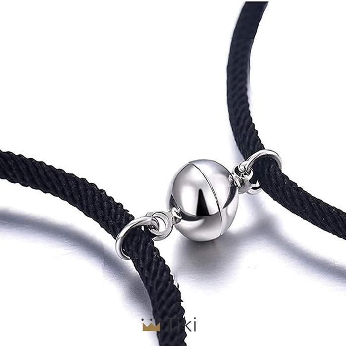 2 Pcs Gelang Magnet Couple Gelang hitam Cinta Pasangan Tali Kepang