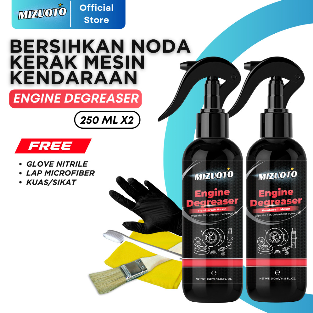 Engine Degreaser Pembersih Kerak Oli Karat Mesin Mizuoto 250ml Formula Industri Ampuh Mobil Motor