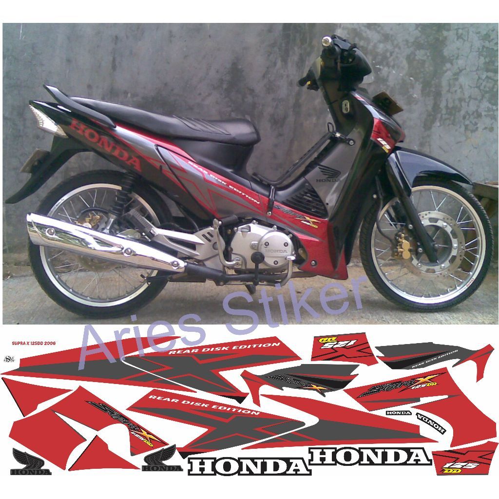 striping stiker supra x 125dd 2006 sporty
