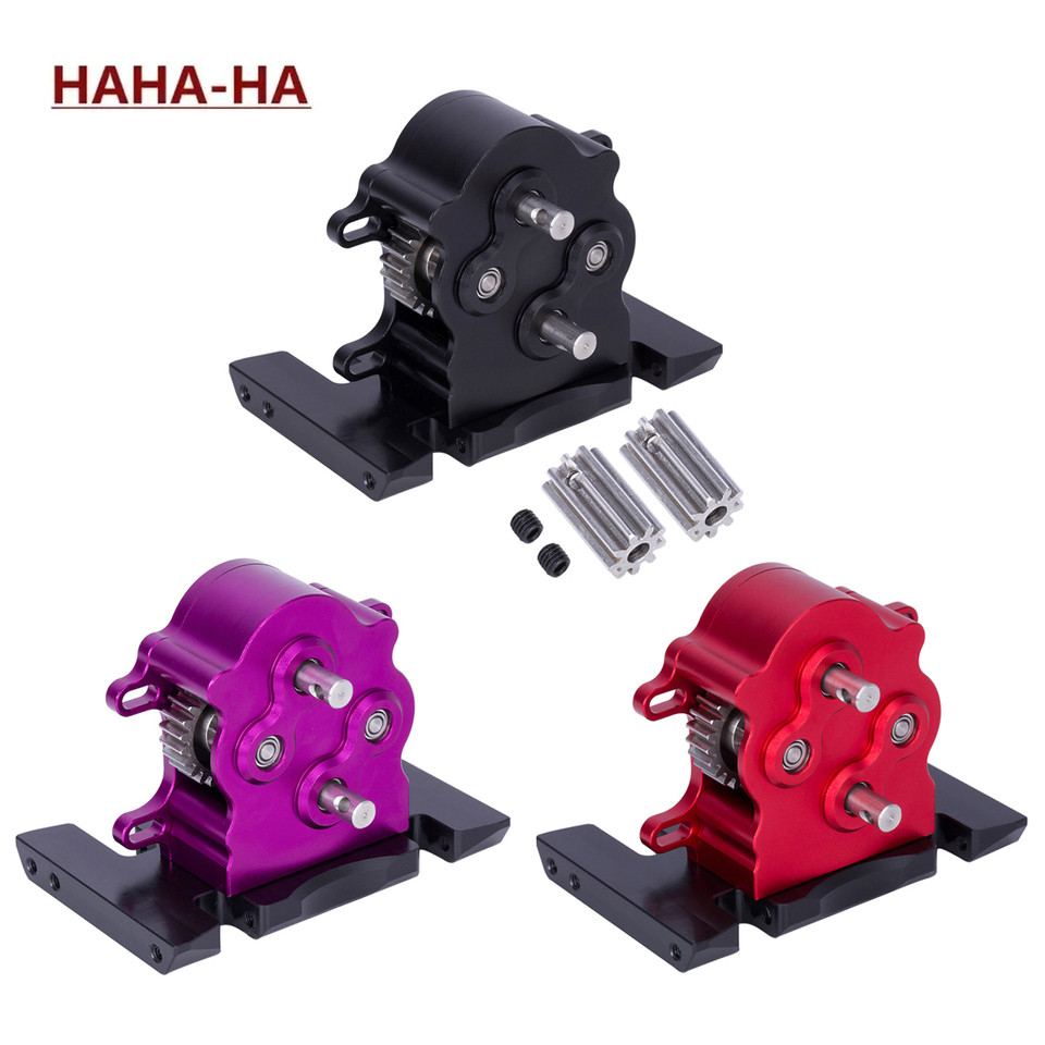 CNC Aluminum Dual Transmission Dig Overdrive Gearbox for 1/10 RC Crawler Car LCG Cheater Rigs SCX10 