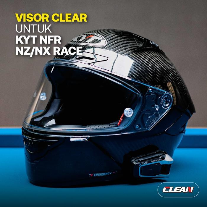 CLEAN Kaca Helm (No.49) KYT NFR Fullface / Visor NF-R / NX Race - Putih