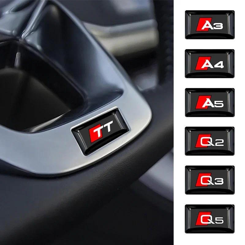 10pcs Car Steering Wheel Sticker Interior Badge Styling Decals For Audi A1 A3 A4 A5 A6 A7 A8 TT B5 B