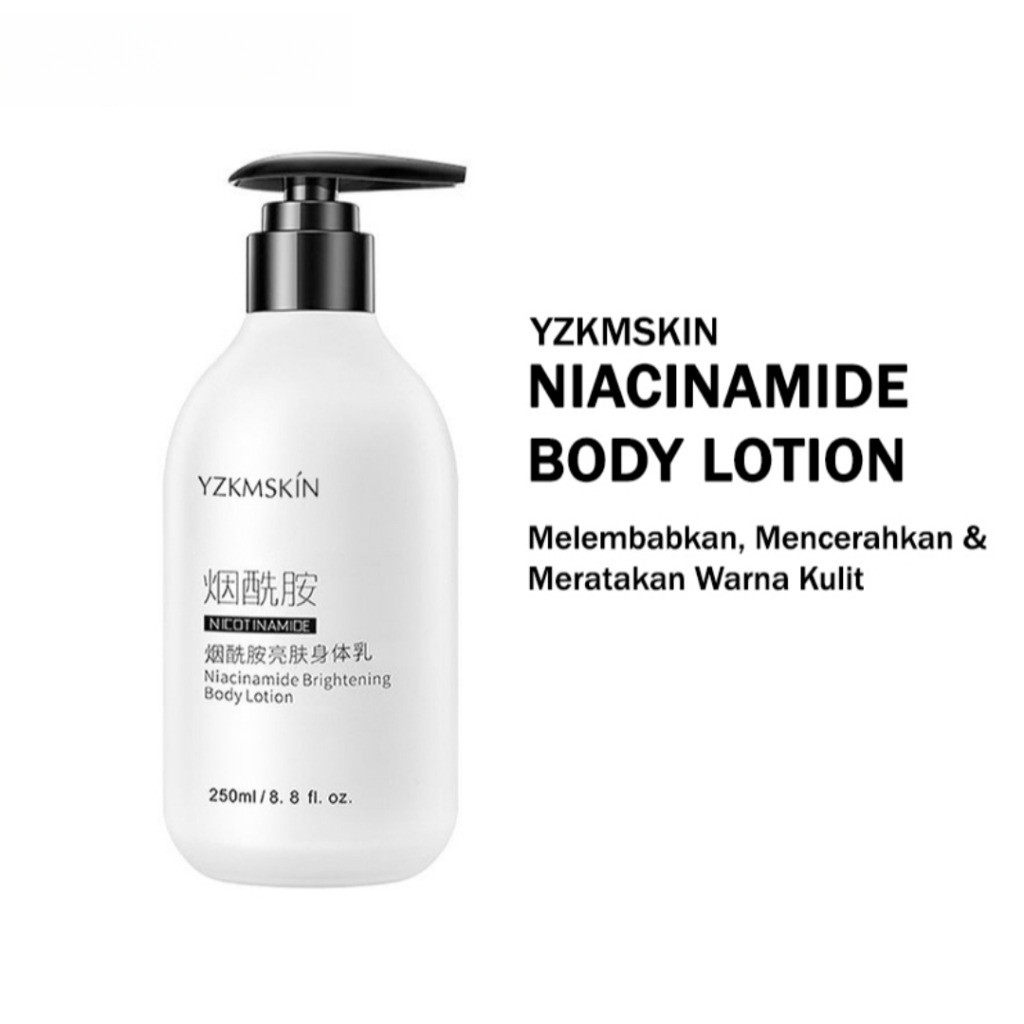 YZKMSKIN Niacinamide Body Lotion Pemutih Whitening & Sabun Pemutih Vulkanik Body Wash