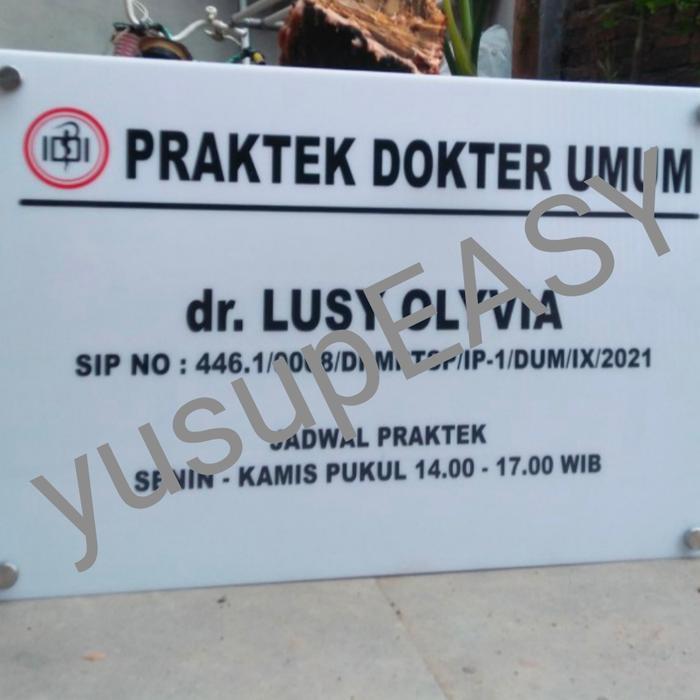 papan nama plang praktek akrilik dokter/ bidan / apoteker