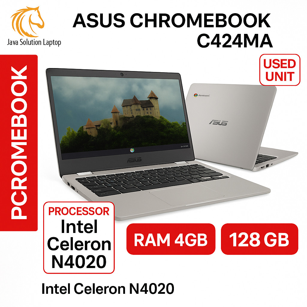 Laptop Asus Chromebook C424MA – Layar NanoEdge FHD, Baterai 10 Jam, Performa Intel N4020