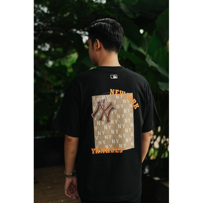 HOT MLB Korea NY Yankees Monotive Tee Black Original / Baju Kaos MLB Authentic