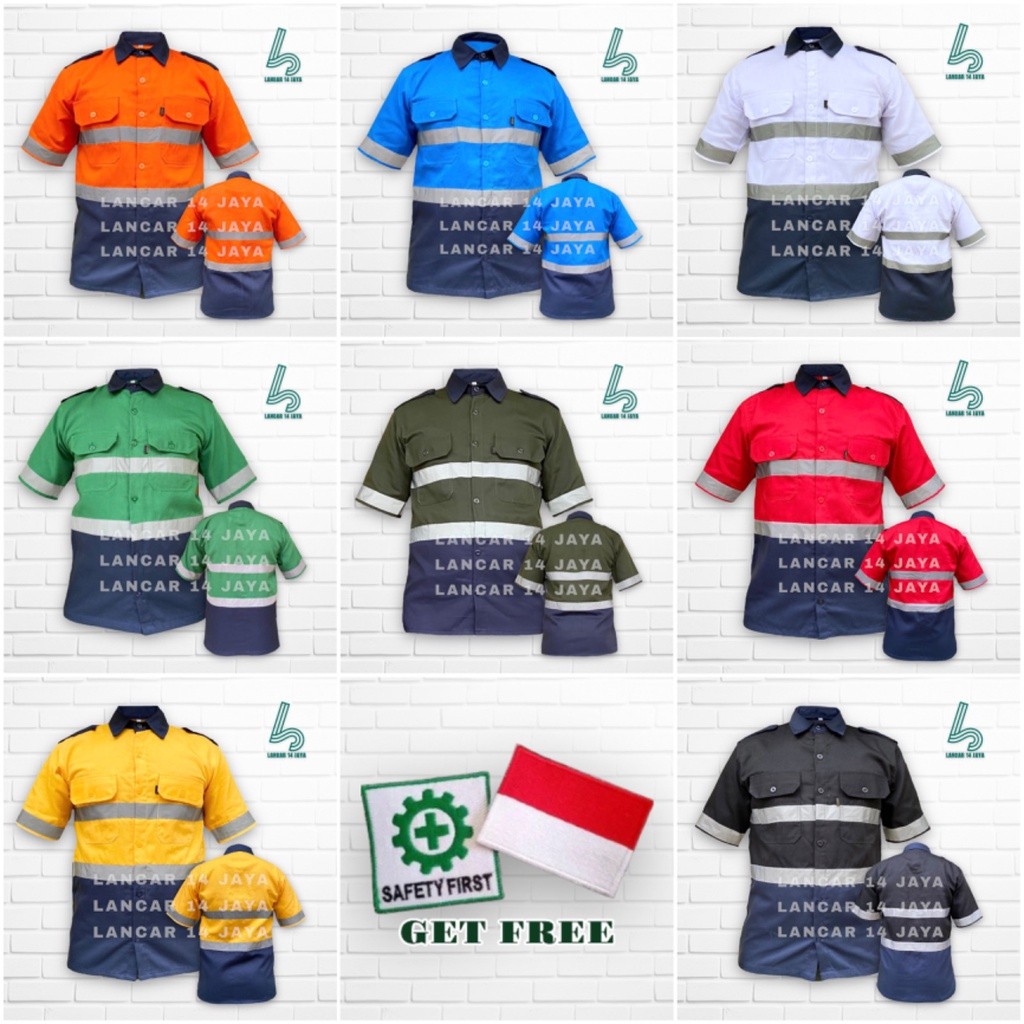 Kemeja Wearpack Atasan Lengan Pendek/ Baju safety APD K3 Original 100 % Baju Safety Wearpack Atasan 
