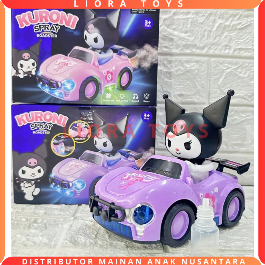 Mainan Mobil Anak Karakter Boneka Lampu Spray Baterai Mobilan Lucu Seru Untuk Kado