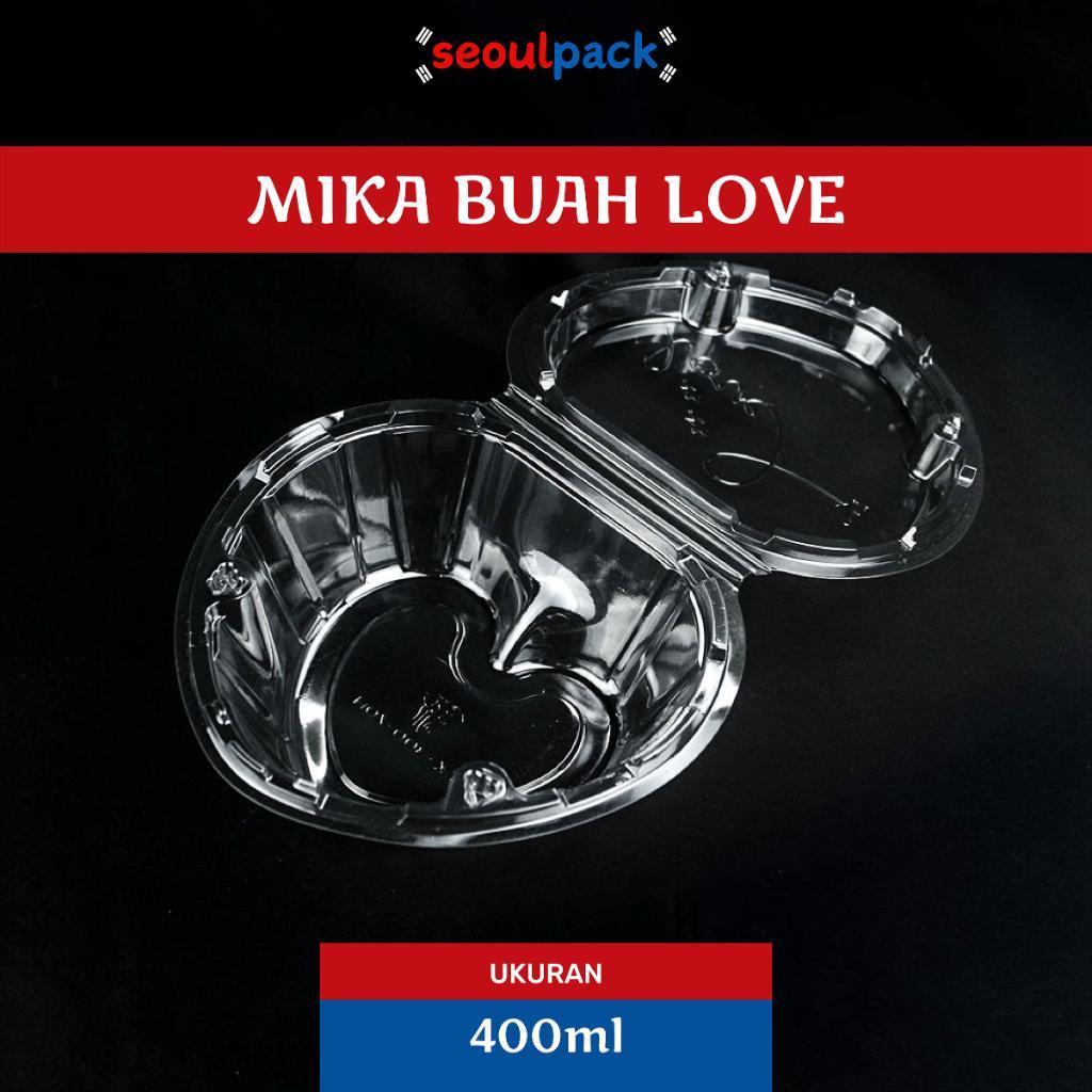 Mika Box Buah Love 400ml (50pcs) - Salad Box, Fruit Box, Mika Salad, Mika Buah, Box Buah