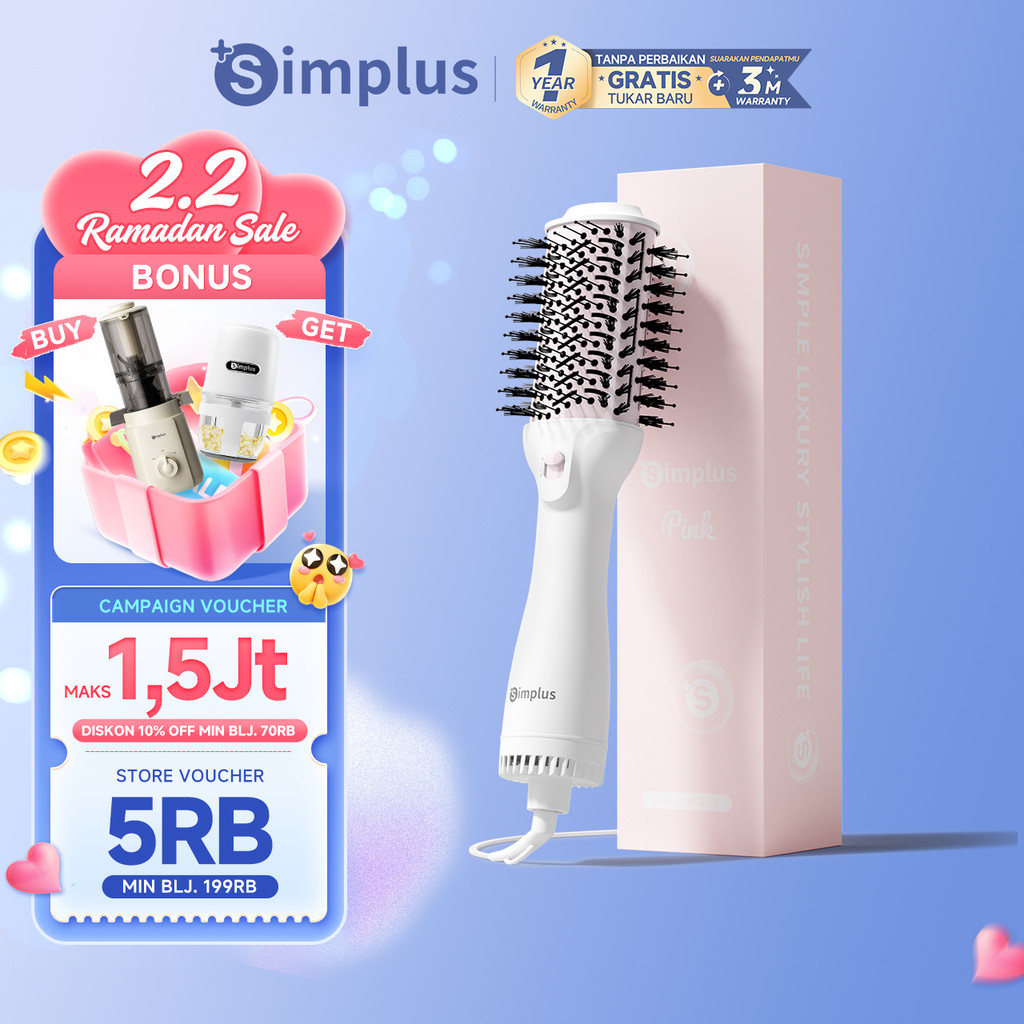 Simplus Sisir Catokan Pelurus Pengering Pengeriting Styling dan Merawat Tanpa Merusak Rambut