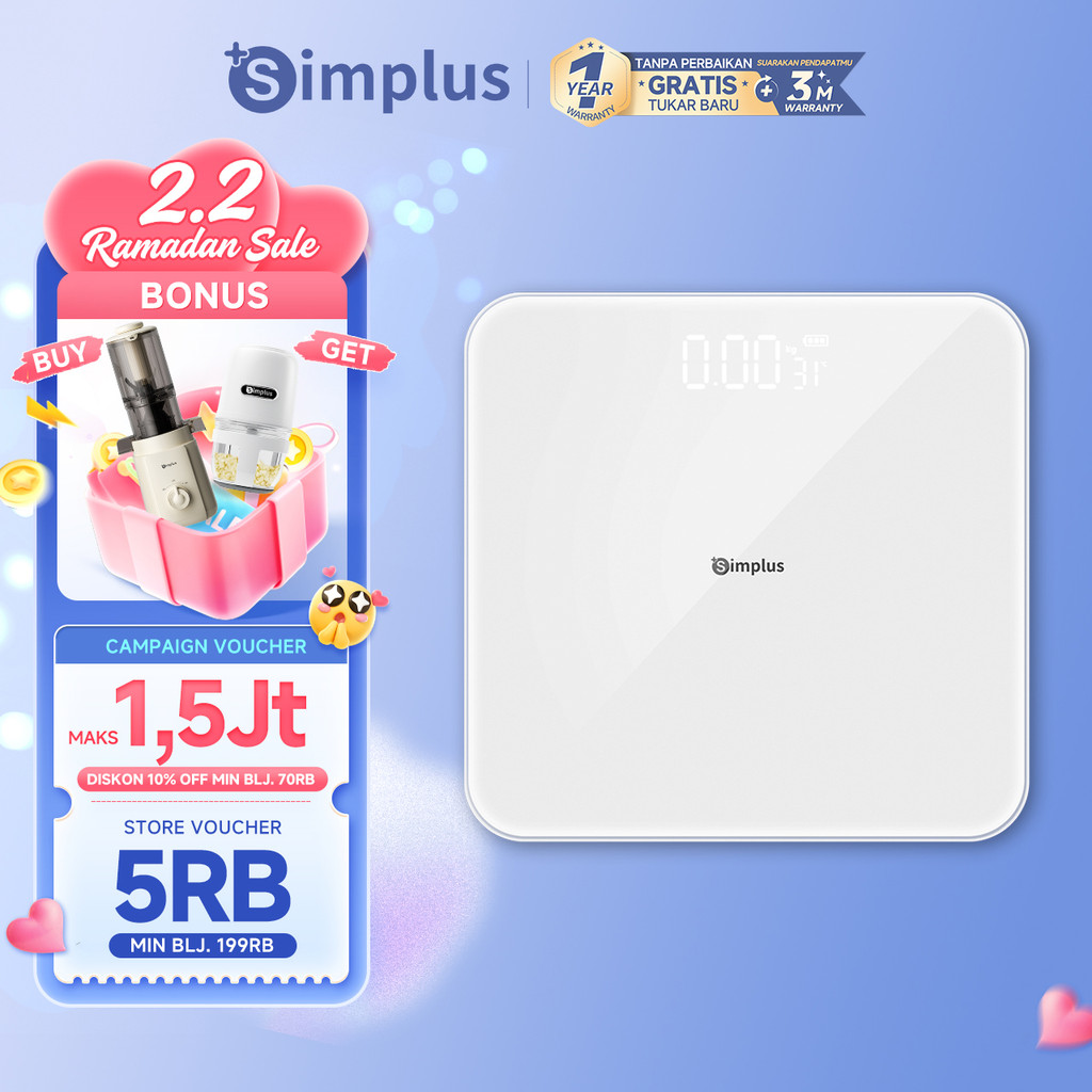 Simplus Timbangan Berat Badan Timbangan Elektronik Kecil Rumah Tangga Pengisian Daya USB