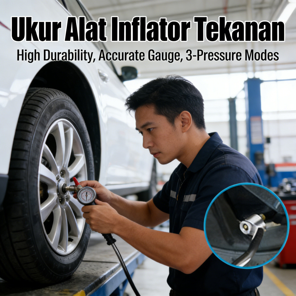 Inflator Pressure Gauge 3 Tire Alat Ukur Inflator
