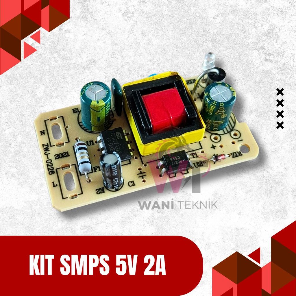 Modul SMPS 5V 2A Kit Adaptor 5 Volt 2 Amper Input 220V 240V AC Plus Fuse LED