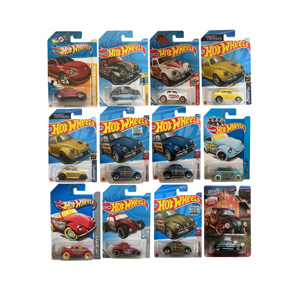 HOT WHEELS REGULAR VOLKSWAGEN BEETLE VW KODOK BUMBLEBEE, VINTAGE, RED, BLUE, GREEN, WHITE, BLACK CAR