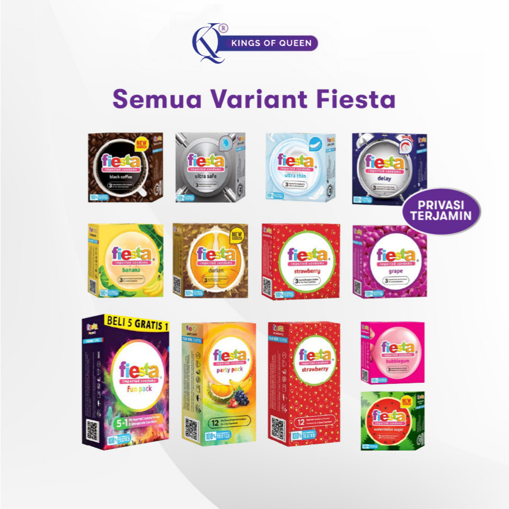 PRIVASI AMAN READY STOK KONDOM FIESTA TERTIPIS DAN BERGERIGI  KUALITAS PREMIUM DAN PRIVASI AMAN.
