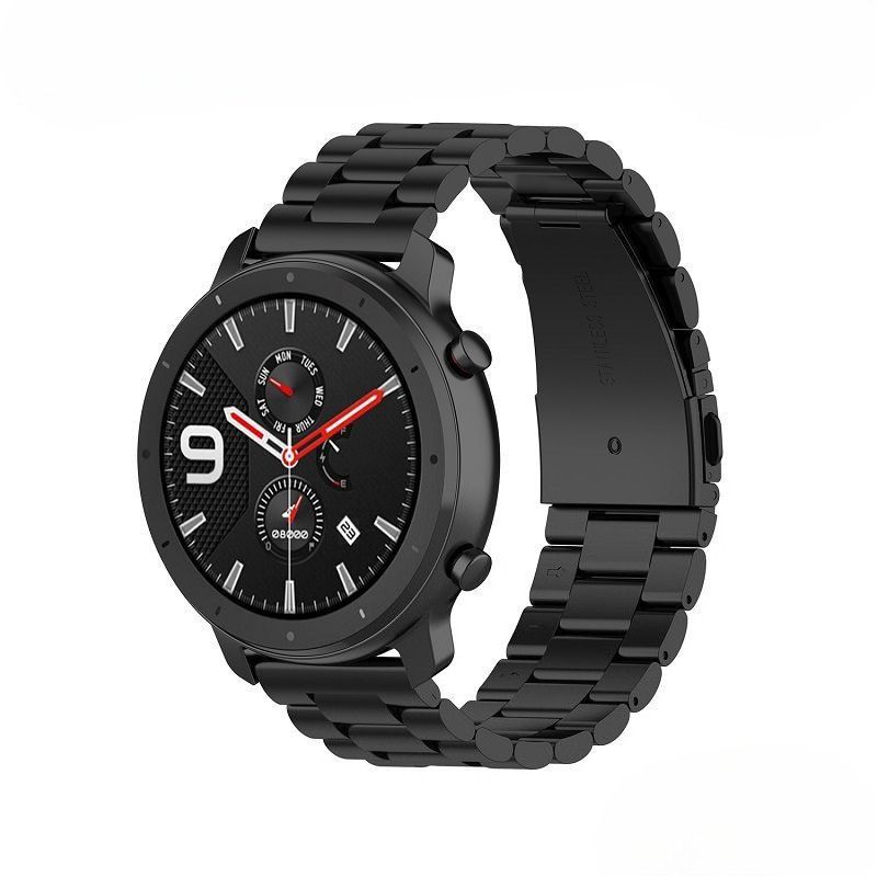 Three-bead Stainless Steel Wat Strap for Amazfit GTR 42mm/47mm Three-bead Metal Wat Strap