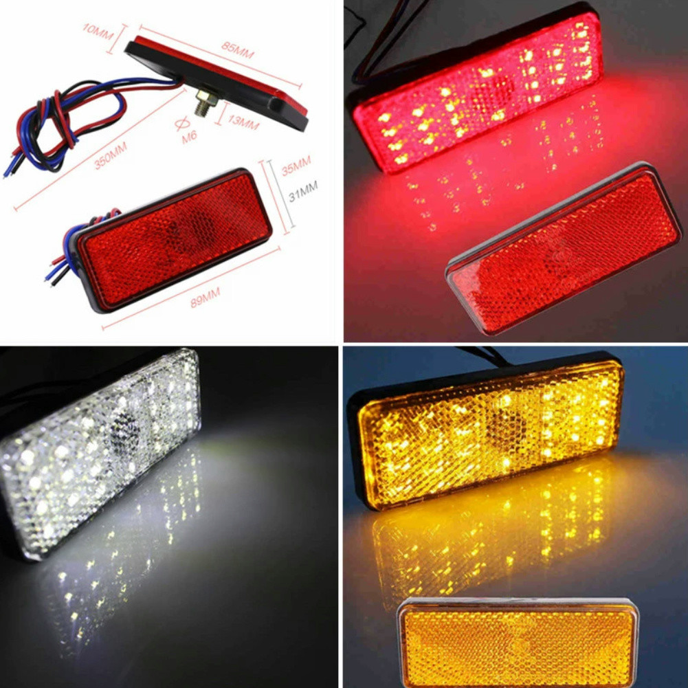 Lampu Rem Belakang Sepeda Motor Reflektor Persegi Panjang Lampu Belakang Sepeda Motor Reflektor LED 