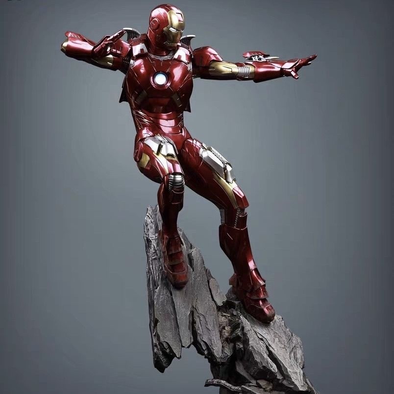 Iron Man MK7 Full Body Statue Glowing Collectible GK Model Birthday Gift For Friends Avengers Allian