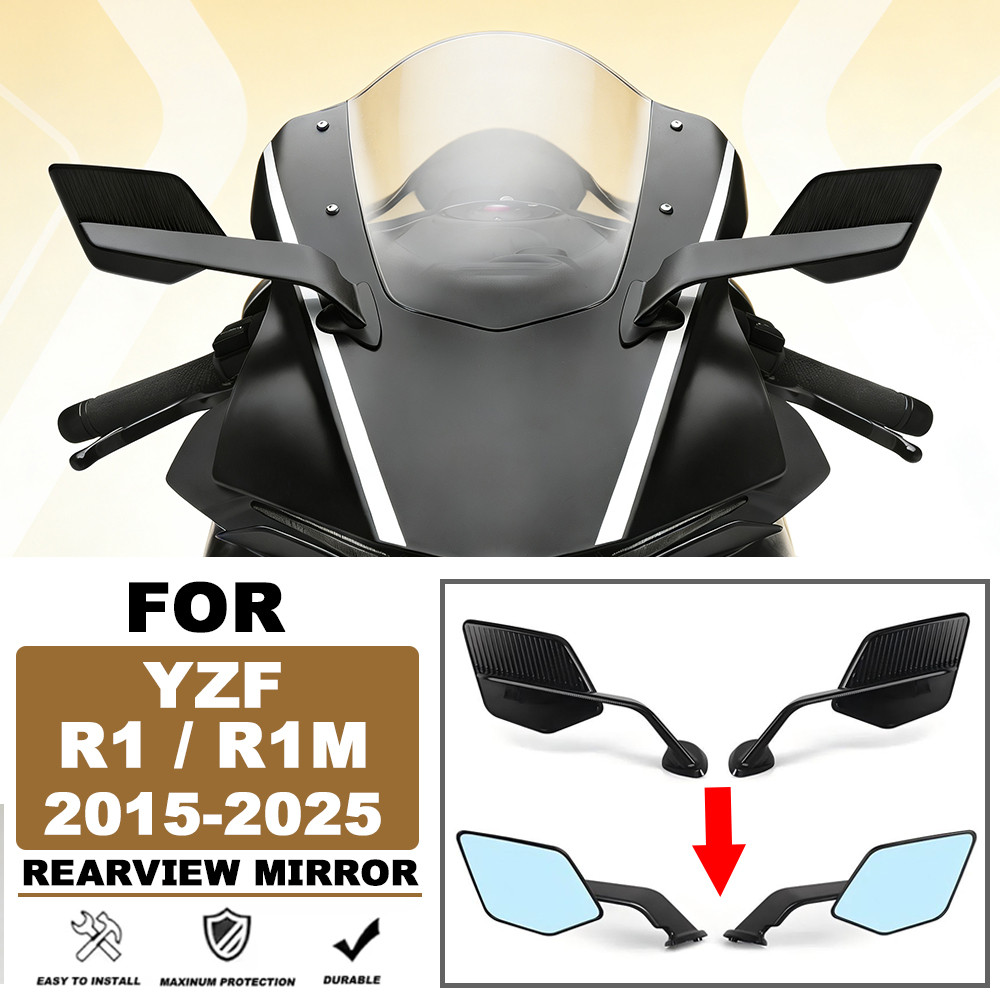 Kaca Spion YZF-R1M 2015-2025 Untuk Yamaha YZF-R1 YZF-R1M Stealth Sport Winglet Mirror Kits Kaca Spio