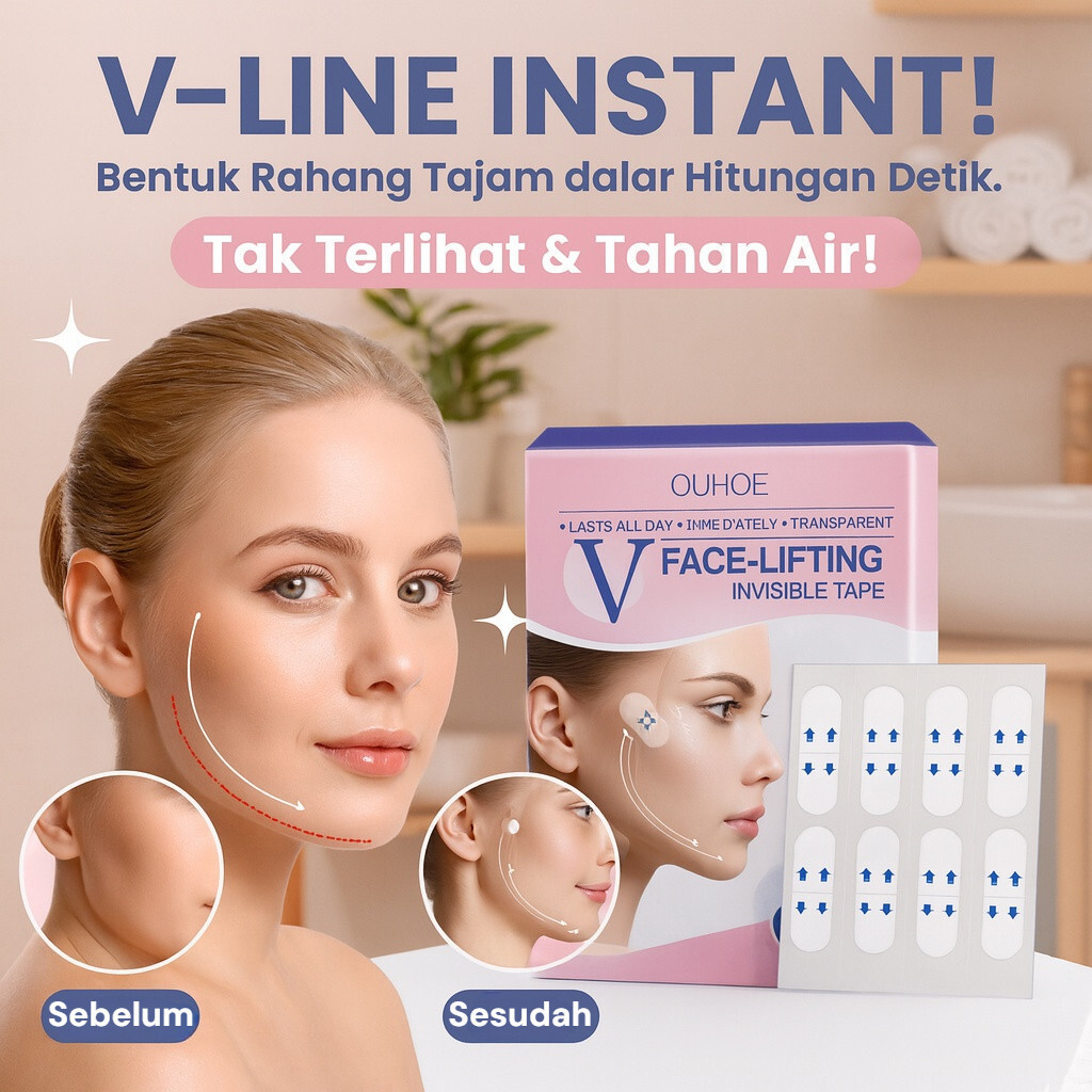 [ Lifting Instant ]  Patch Pengencang Wajah V-Line / Stiker Wajah Anti Kerut / Sticker Garis Wajah /