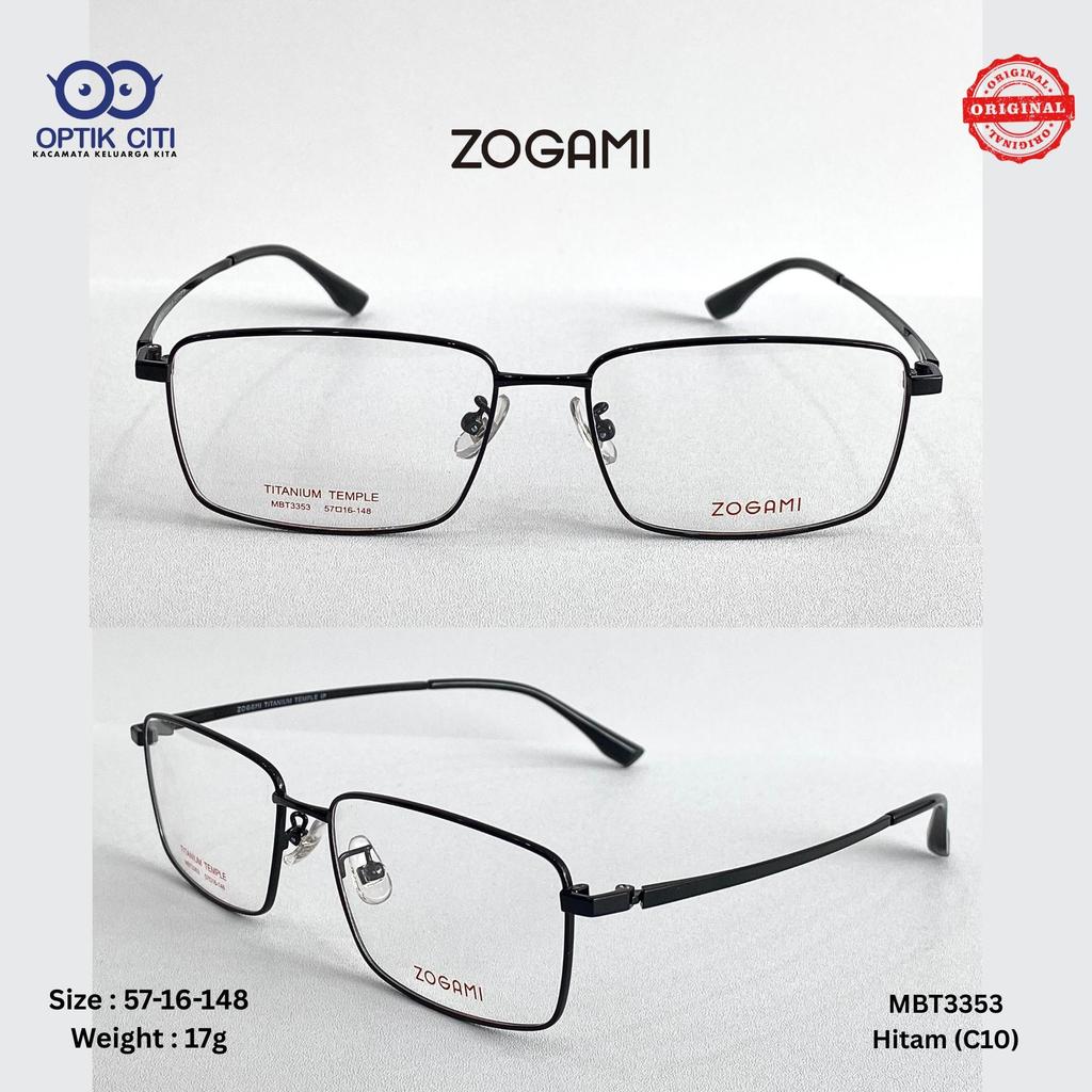 Frame Kacamata Pria Titanium Original Zogami 3353 RIngan Size Lebar 57