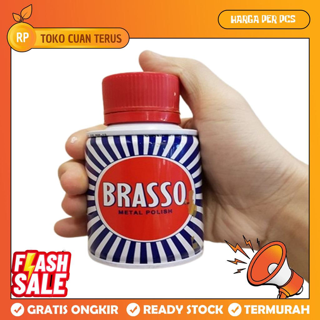 Brasso Metal Polish Cairan Pengkilap Logam Original 100ml 200ml Pemoles Pembersih Besi Kuningan Temb