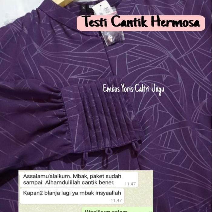 (Hermosa)Gamis embos hermosa Motif Abstrak bahan Ys caltri warna ungu tua-gamis ungu syari  umbrella