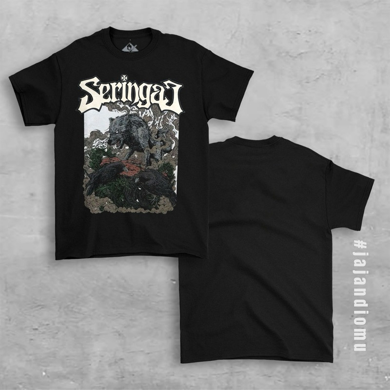 (HOT)  Ts Seringai Wolf Crows Katun Ukuran S-3XL