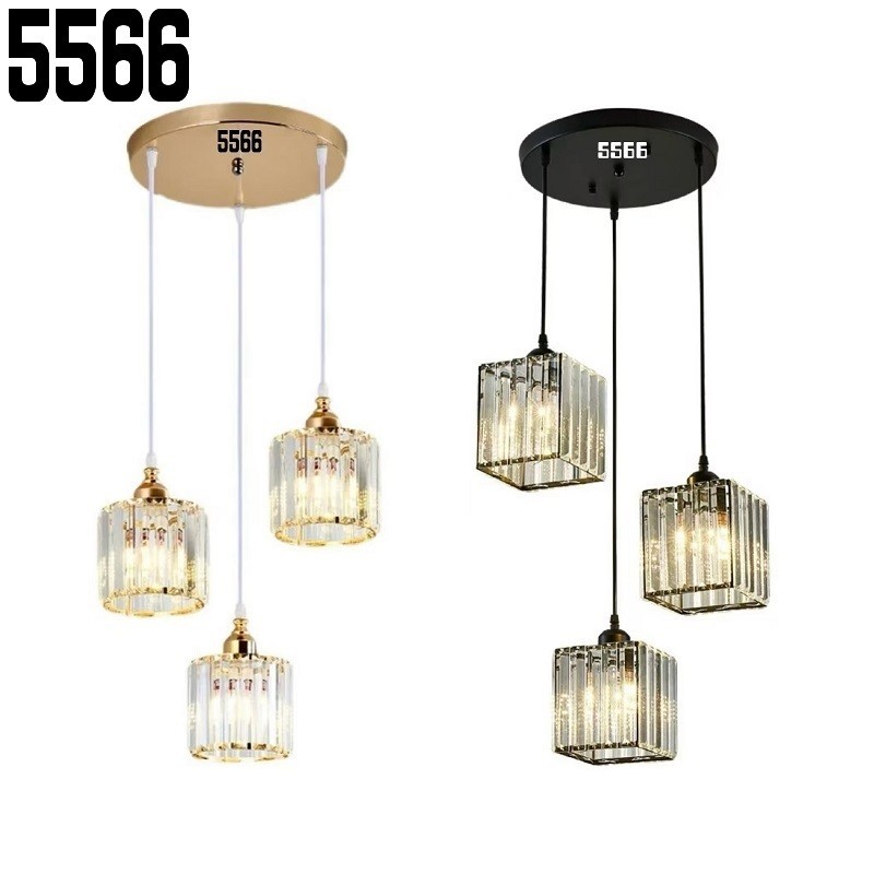 ( Gajah Duduk ) 5566 Lampu Hias Gantung 3in1 Rangkai Lampu Gantung Kristal Dekorasi Ruang Makan Ruan