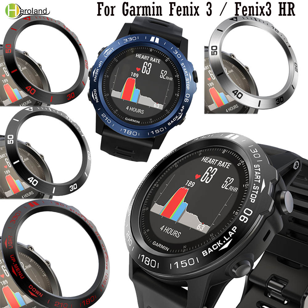 Steel Case For Garmin Fenix 3/Fenix 3 HR Watch Bezel Ring Styling Adhesive Anti Scratch Metal Cover 