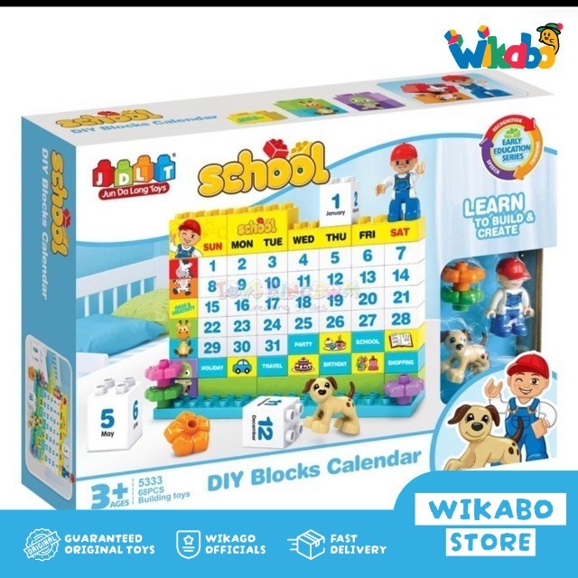 JDLT DIY Blocks Calendar 68 pcs Mainan Anak Megabloks Original