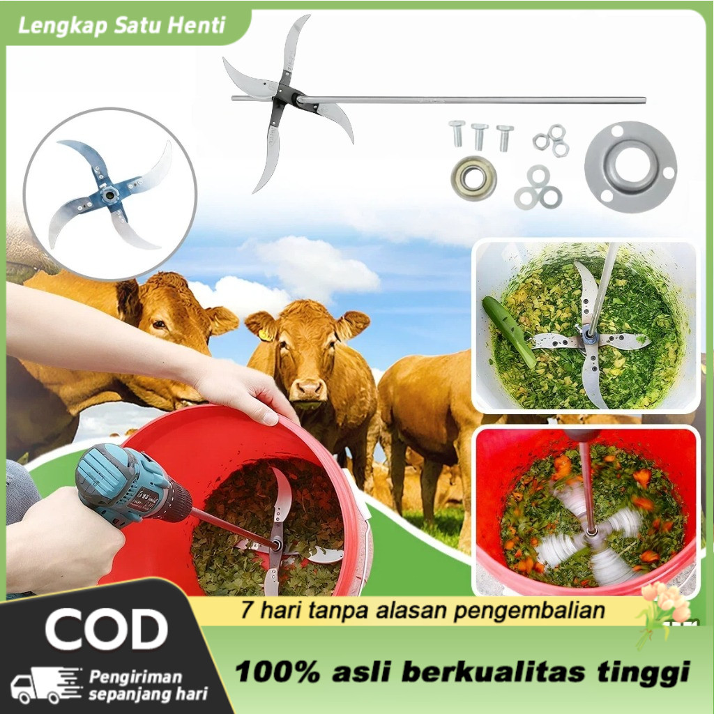 JUKTA [COD] Mata Pisau Mesin Cacah Rumput | Alat Pemotong Pakan Ternak | Sambungan Bor Listrik 4 Mat