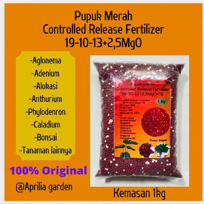 Pupuk Osmocote Merah 19-10-13 - 1kg Slow Release Fertilizer Aglonema,Bonsai