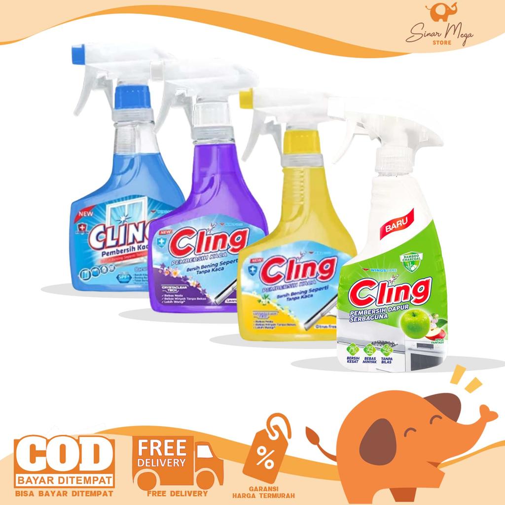 Cling Pembersih Kaca Spray 440ml / Glass Cleaner Semprot