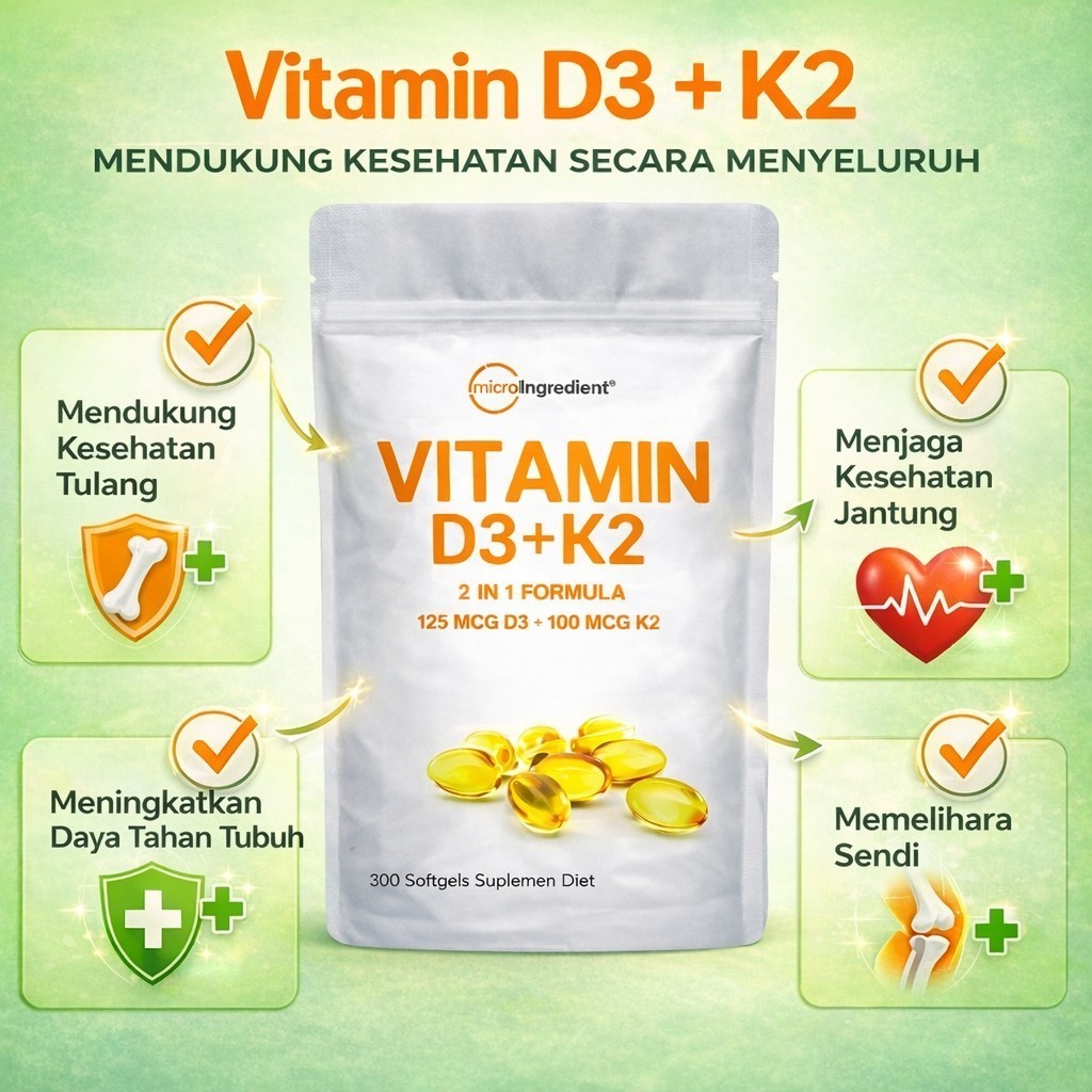 Vitamin D3+K2  MENJAGA DAYA TAHAN TUBUH HALAL ORIGINAL kesehatan jantung