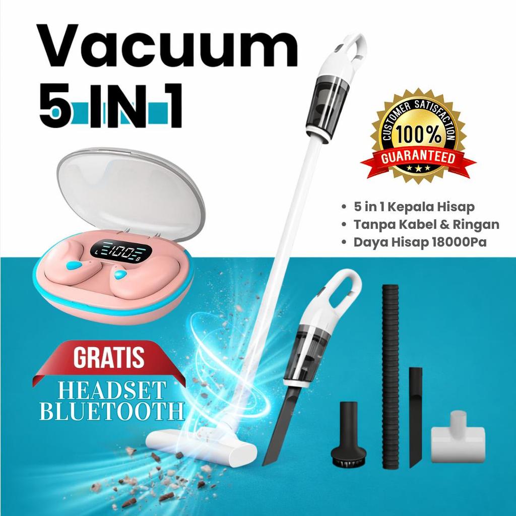 PROMO - Vacum Cleaner Penyedot Debu 5 IN 1Cordless Portable 20000Pa Mini Penyedot Debu