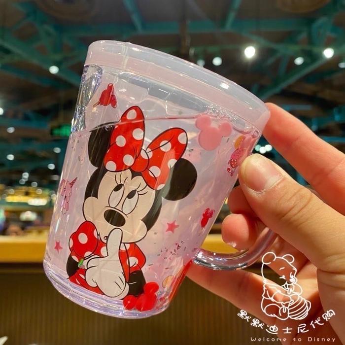 GELAS MINUM ANAK DISNEY MINNIE MICKEY ELSA FROZEN ARIEL MERMAID - Minnie