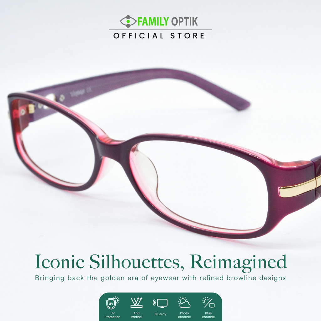 Family Optik - Kacamata Vintage Blueray Photocromic Anti Radiasi 6183
