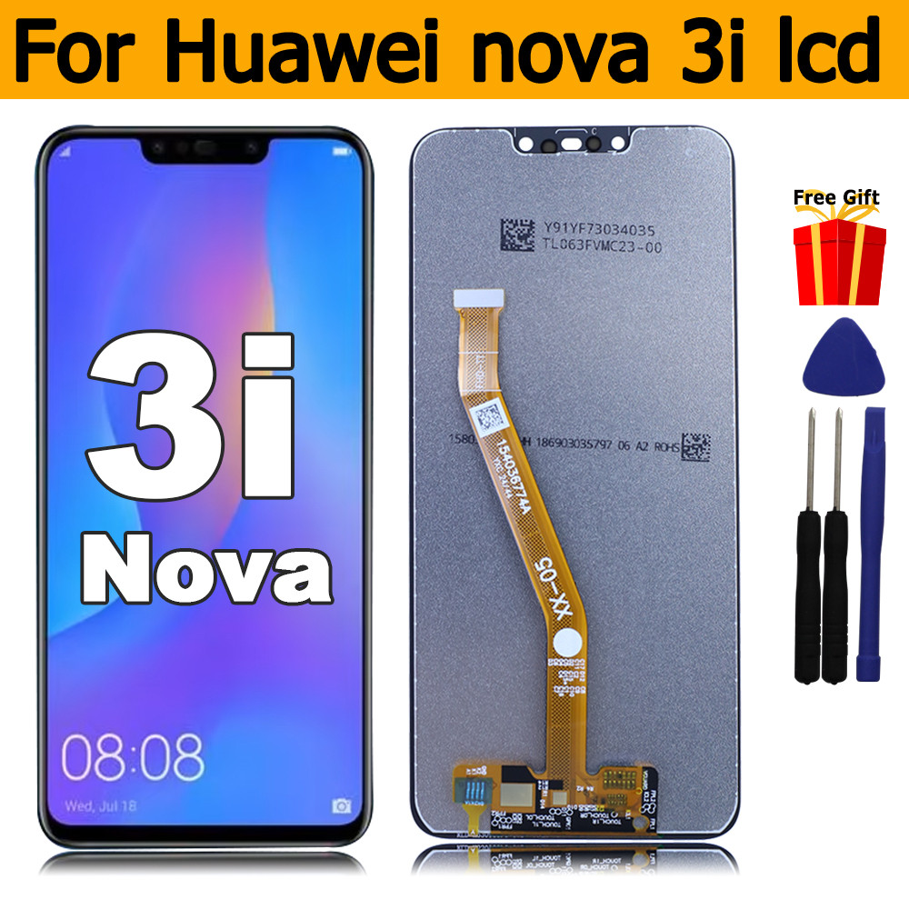 6.3" for Huawei nova 3i LCD INE-LX1 LX1r LX2r Tou splay Screen gitizer Assembly Replacement for Huaw
